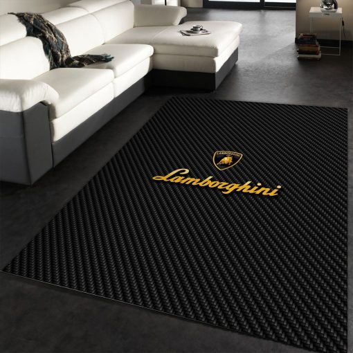 Lamborghini Carbon Rug All Over Print Logo Custom Area Rug Carpet Full Sizes Home Living Rug Carpet Decor