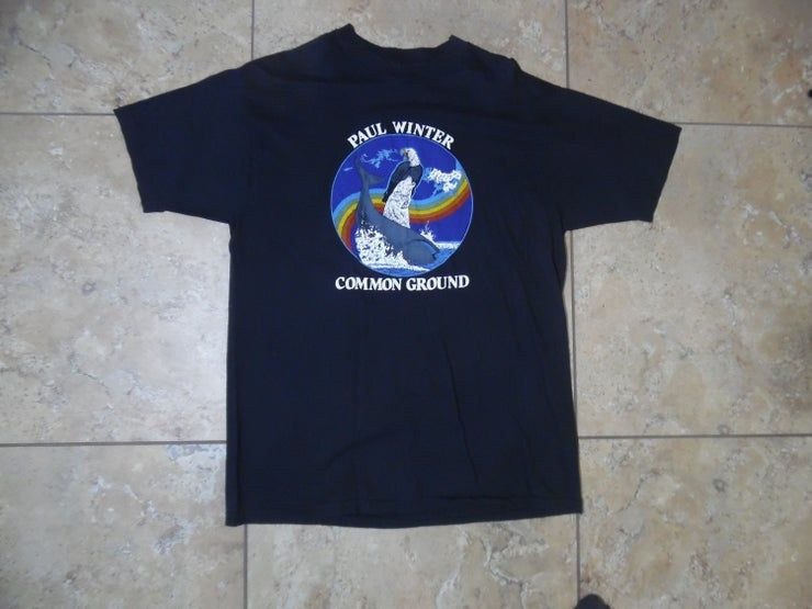 Vtg Paul Winter Common Ground Rock Band Concert Tour Black Shirt