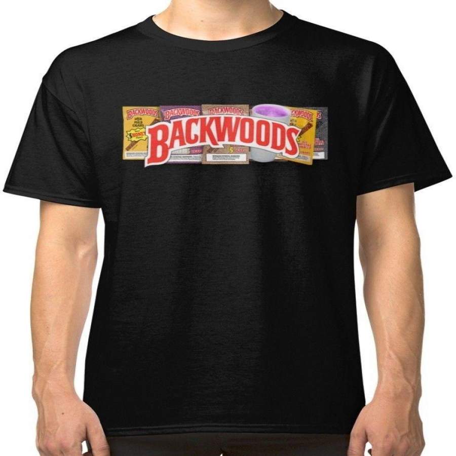 Backwoods Vintage Hip Hop Men’s Black T-Shirt Tees Clothing