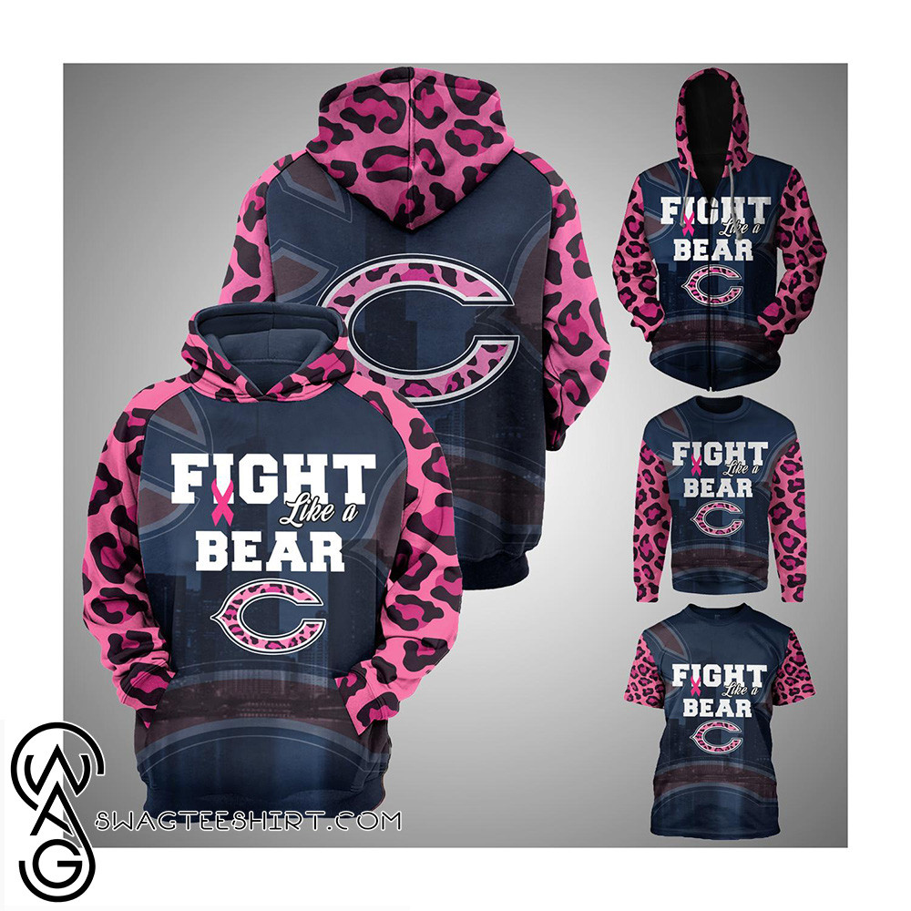 Breast Cancer Fight Like A Chicago Bears 51 Unisex 3D Hoodie Gift For Fans