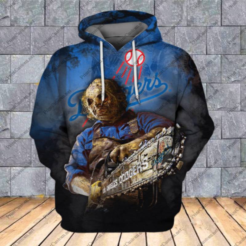 Horror Los Angeles Dodgers All Over Print – Los Angeles Dodgers 3D Hoodie &#8211; Los Angeles Rams With Jason Voorhees Hoodie