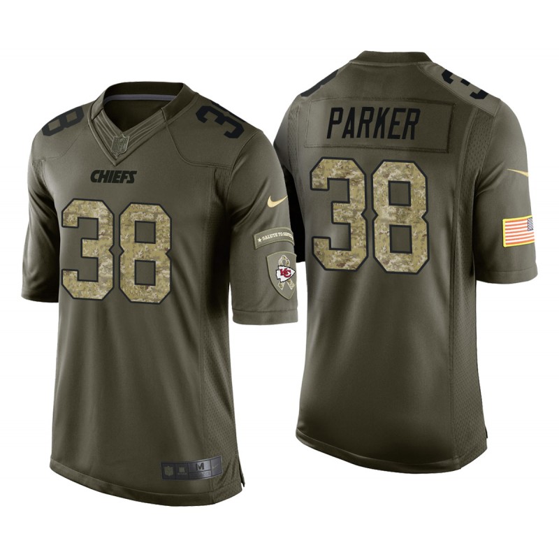 Ron Parker Kansas City Chiefs Green Camo Salute To Service Jersey – All Stitched, Embroidery