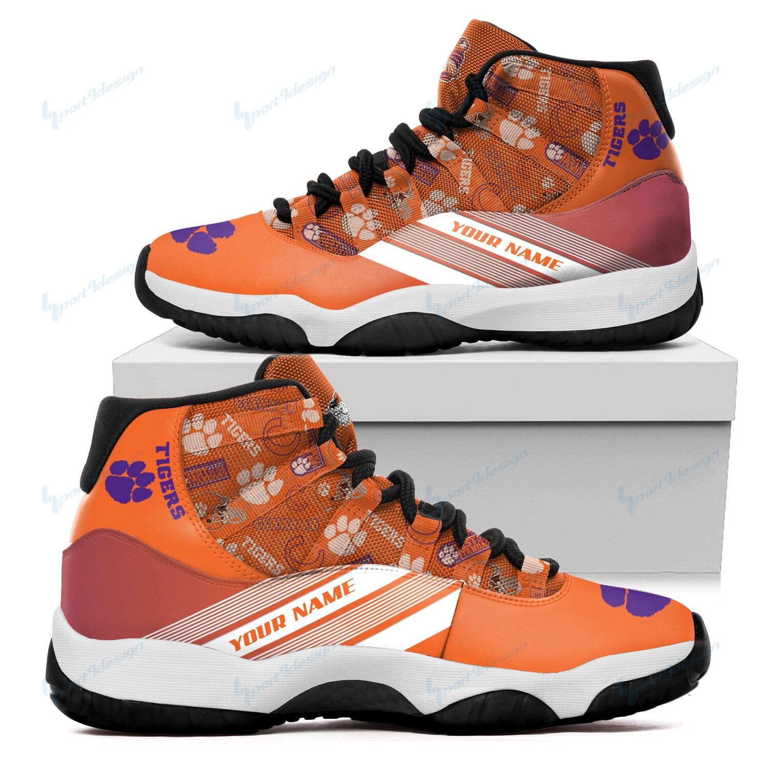 Clemson Tigers Personalized Ajd11 Sneakers Bg144