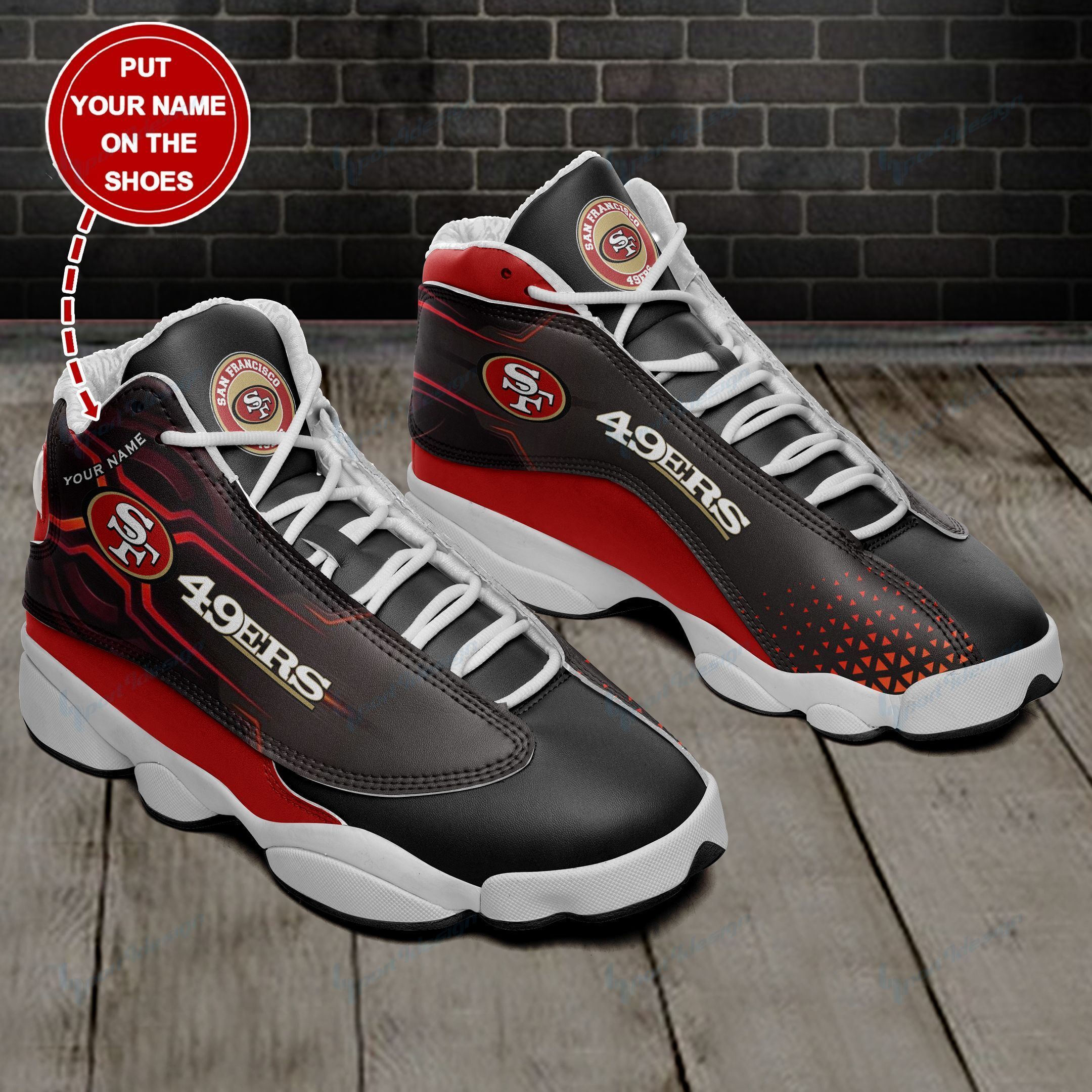 San Francisco 49ers Personalized Air JD13 Sneakers 650