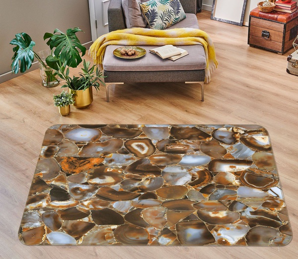 3D Abstract Cobblestone Art Area Rug Home Decor