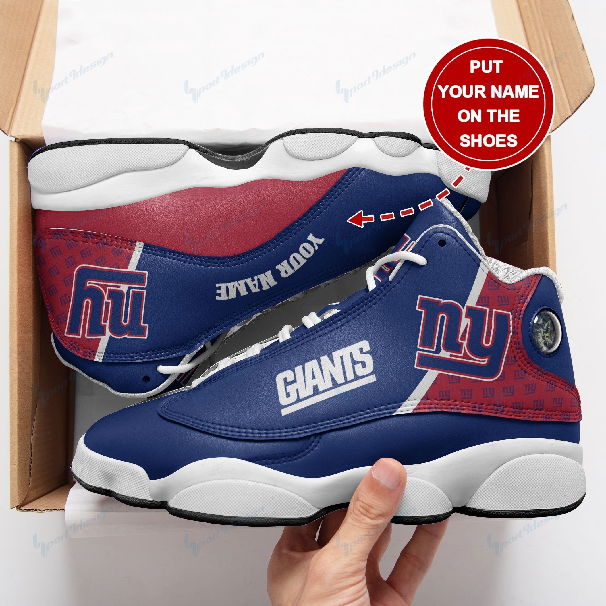 New York Giants Personalized AJD13 Sneakers 1050