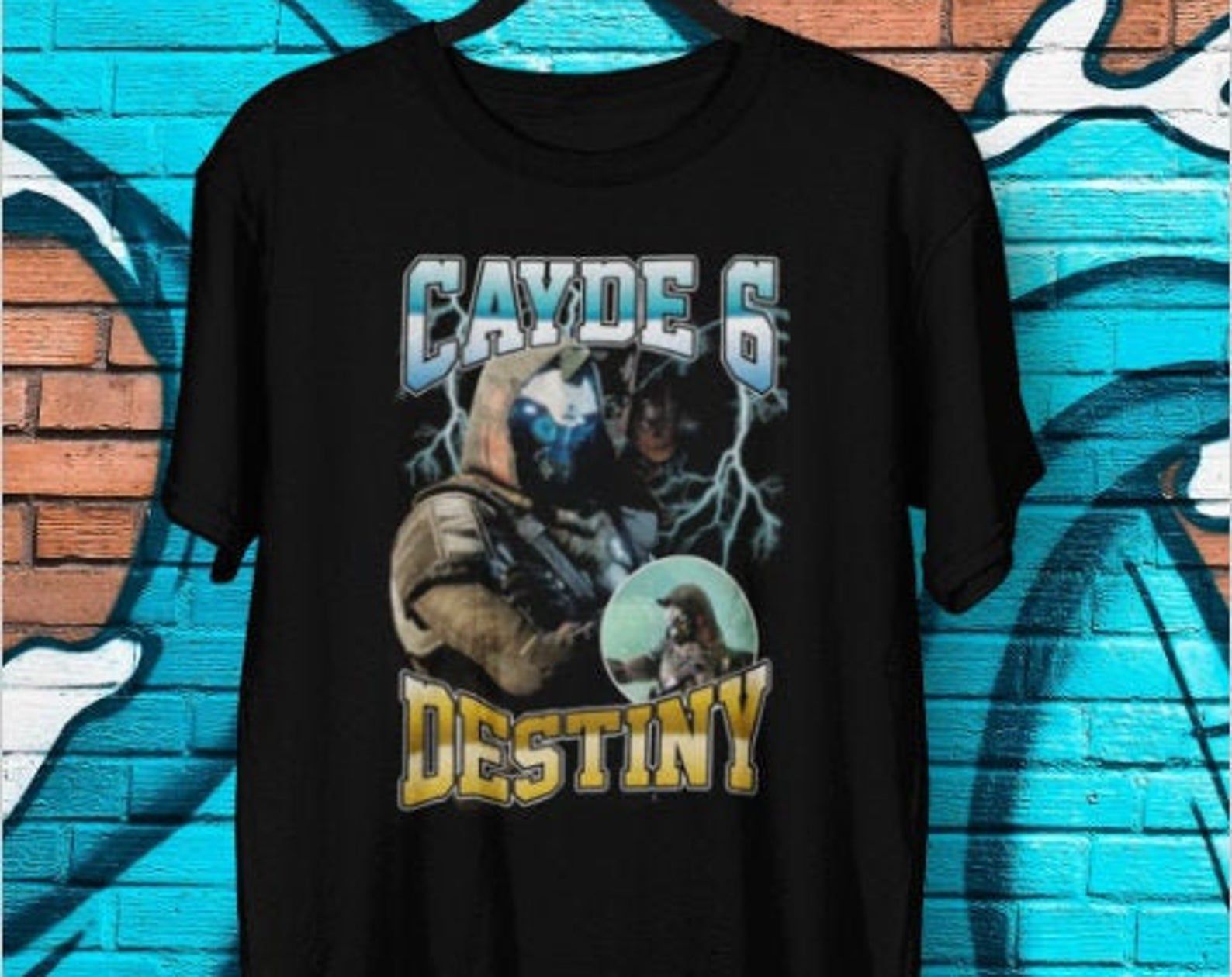 Cayde Shirt Bootleg Rap Tee Black Vintage Style T-shirt