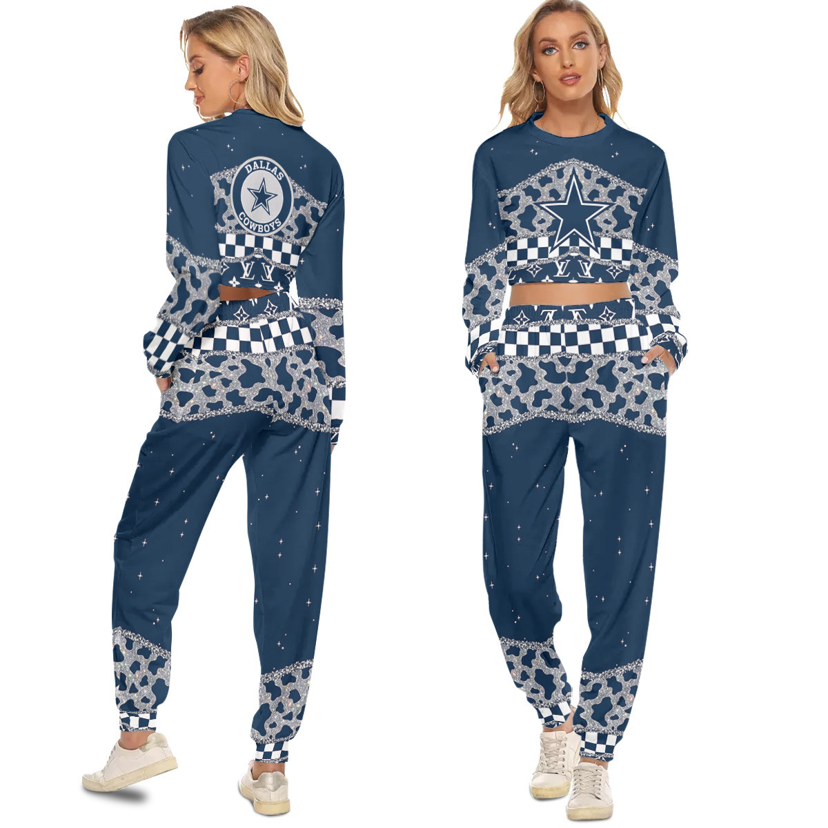 Dallas Cowboys Crop Sweatshirt Suit 52