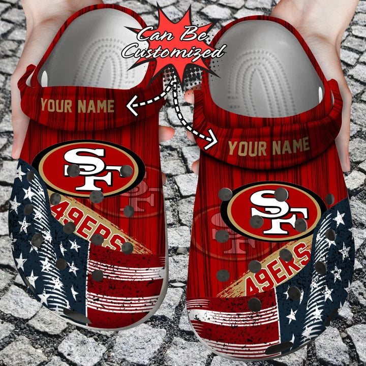 Custom Crocs – Us Flag San Francisco 49Ers New Crocs Clog Shoes