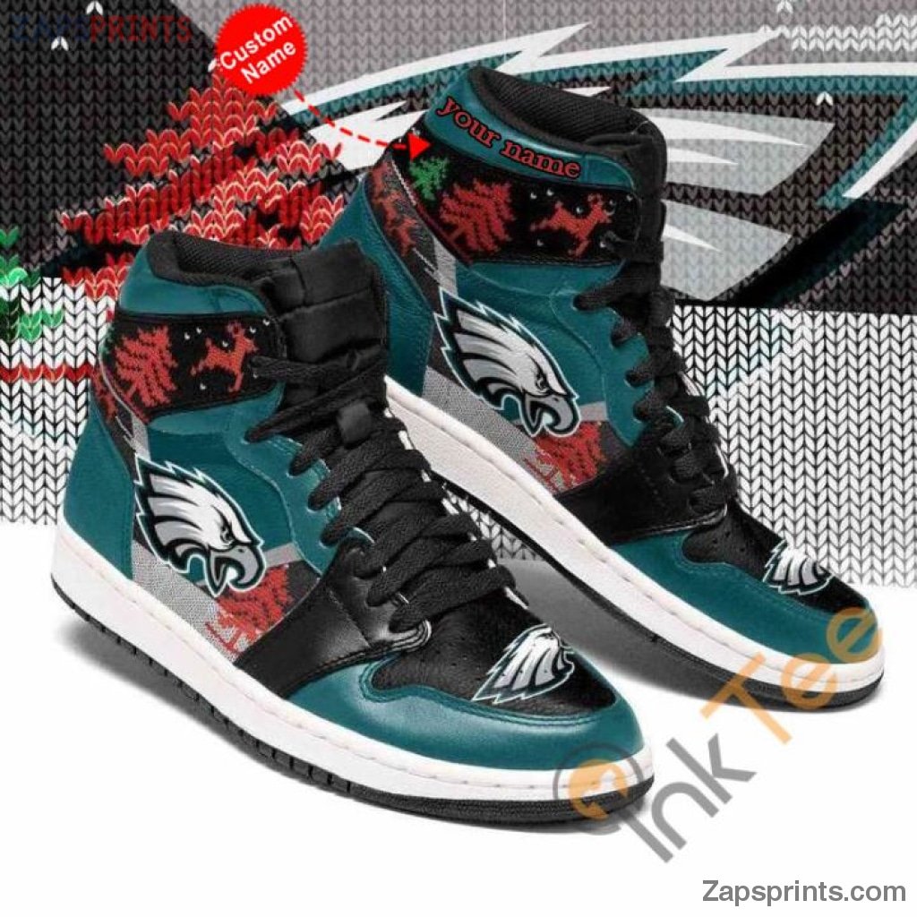 Christmas Philadelphia Eagles Personalized Name Air Jd1 Sneakers Custom Shoes