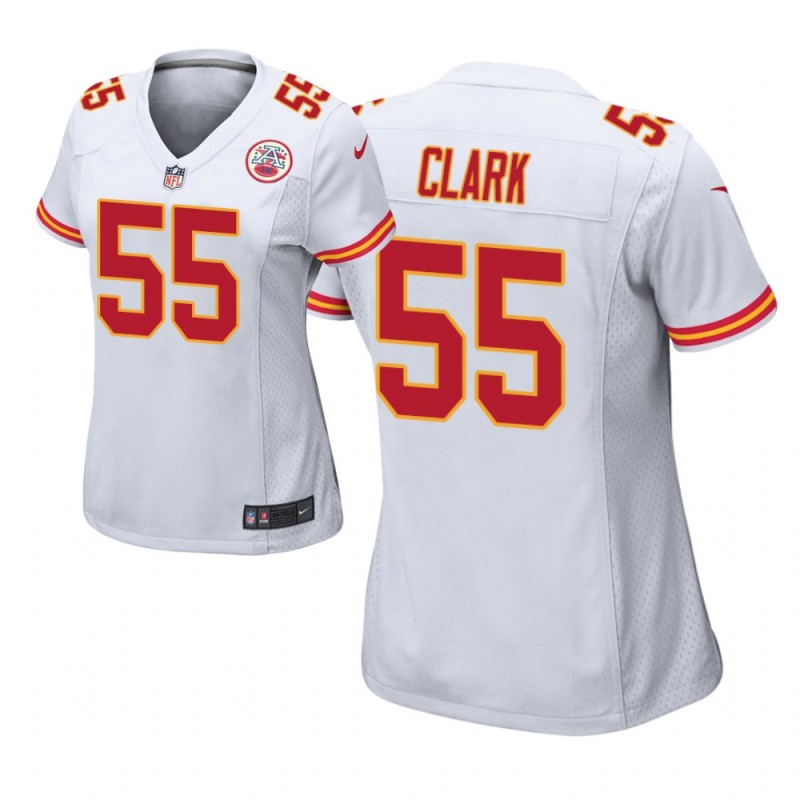 Kansas City Chiefs #55 Frank Clark White Women’S Game Jersey