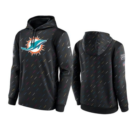 Miami Dolphins Charcoal Therma Pullover 2021 Crucial Catch Hoodie