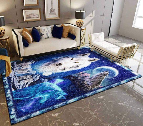 Wolf Art Home Decor Rectangle Area Rug 4