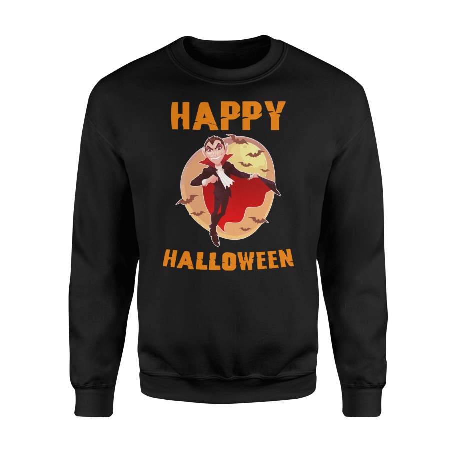Happy Halloween Dracula And Moon Halloween Sweatshirt