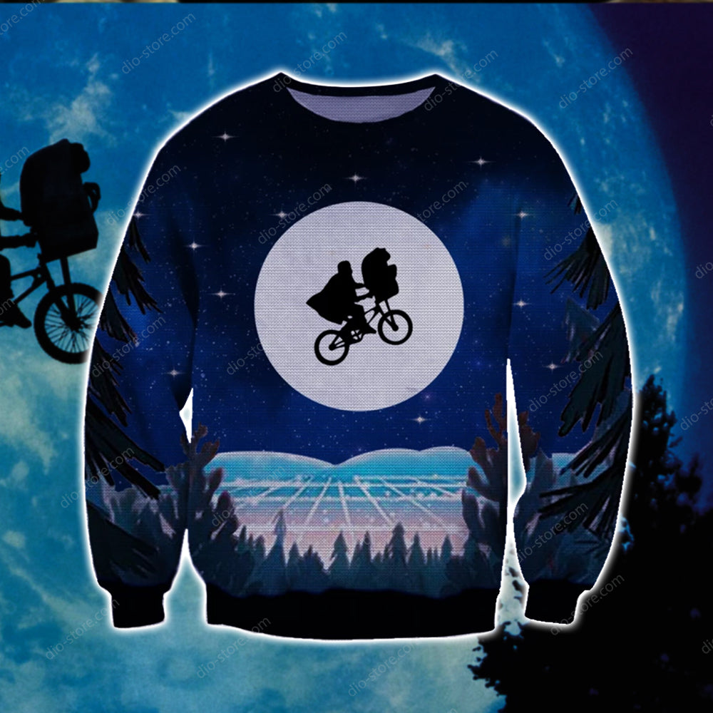 E.T. The Extra Terrestrial Knitting Pattern 3D Print Ugly Christmas Sweater 2023