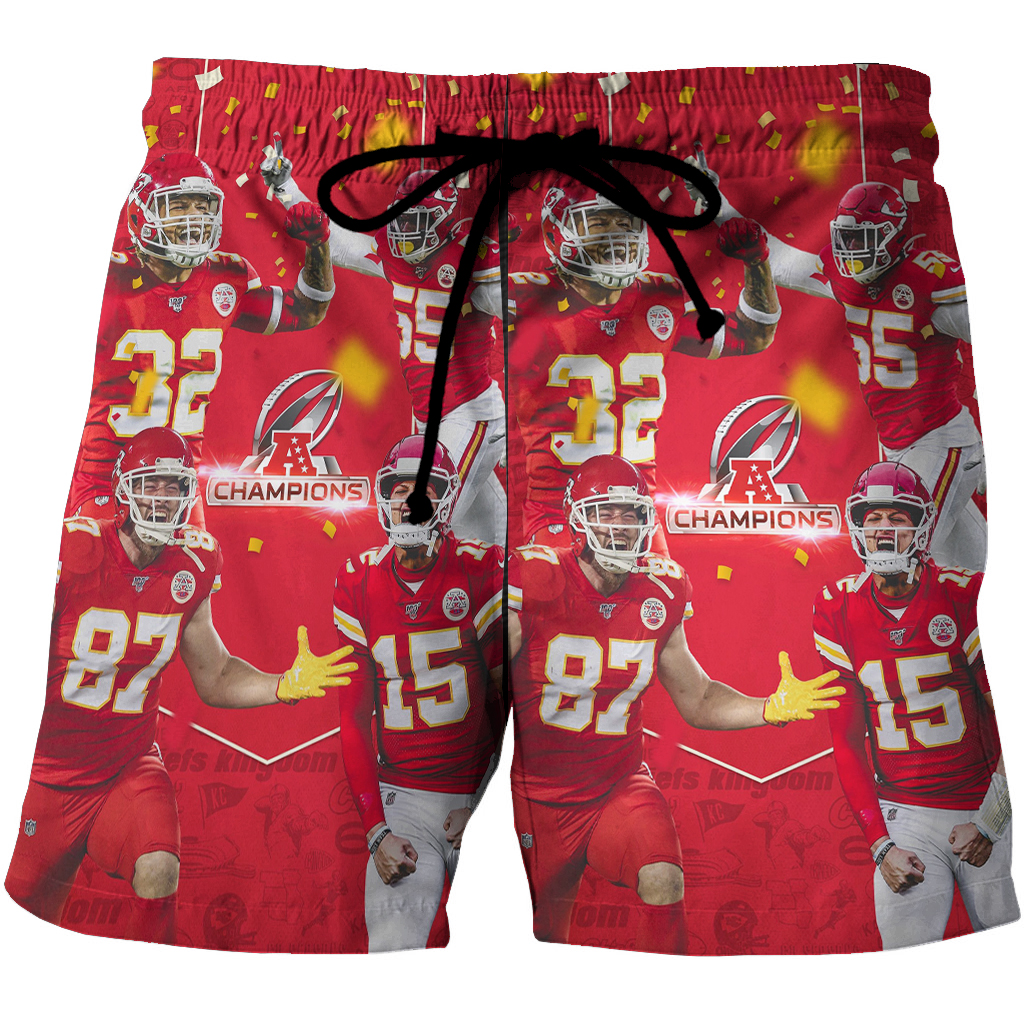 Kansas City Chiefs Team Winning 3D All Over Print Summer Beach Hawaiian Short