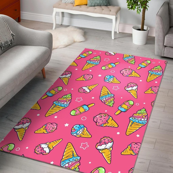 Pink Ice Cream Cone Pattern Print Ar &hellip;