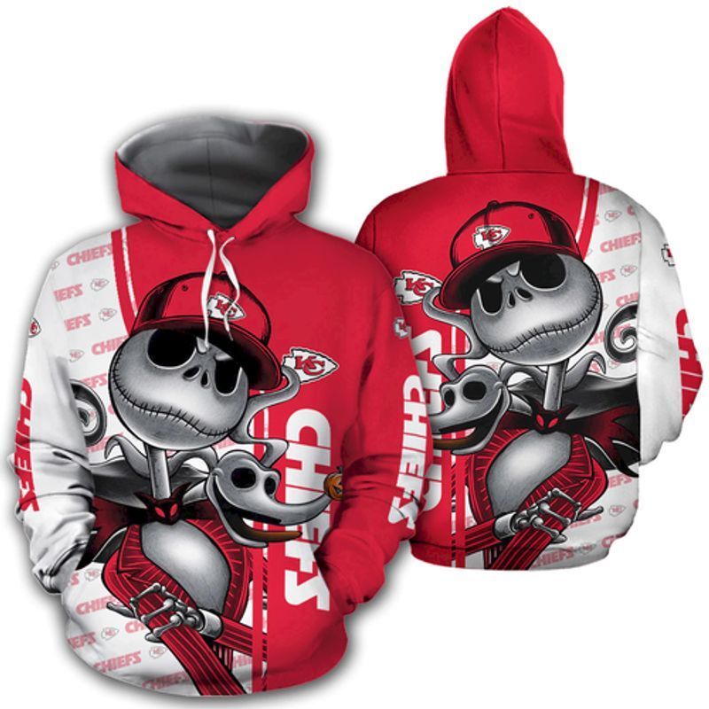 Kansas City Chiefs Jack Skellington Zero Dog 3D Hoodie N98