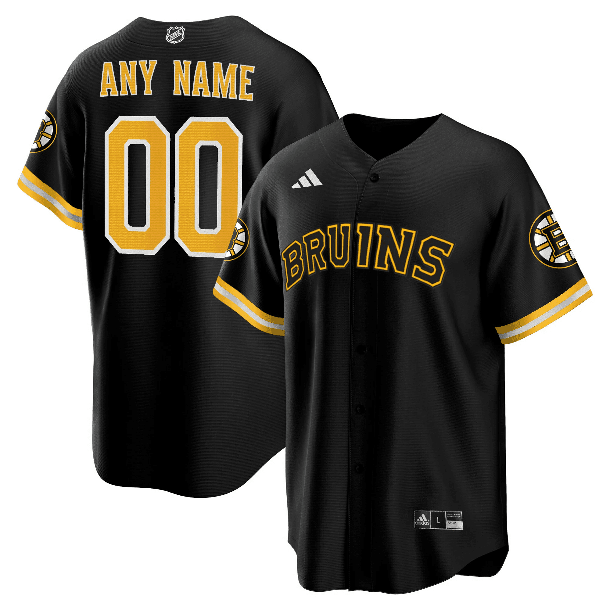 Boston Bruins Baseball Custom Jersey – Cool Base – All Stitched