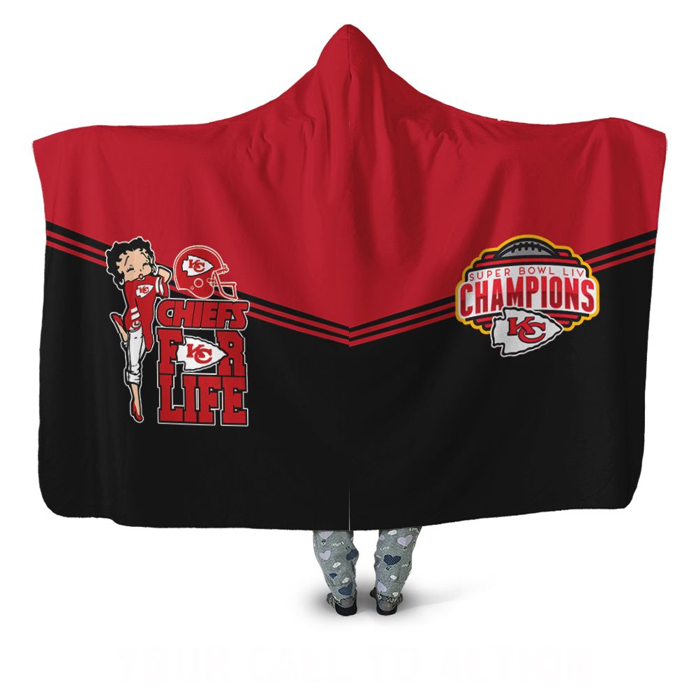 Kansas City Chiefs Betty Boop West Division Champion 2020 Gift For Fan 3D Full Printing Hooded Blanket