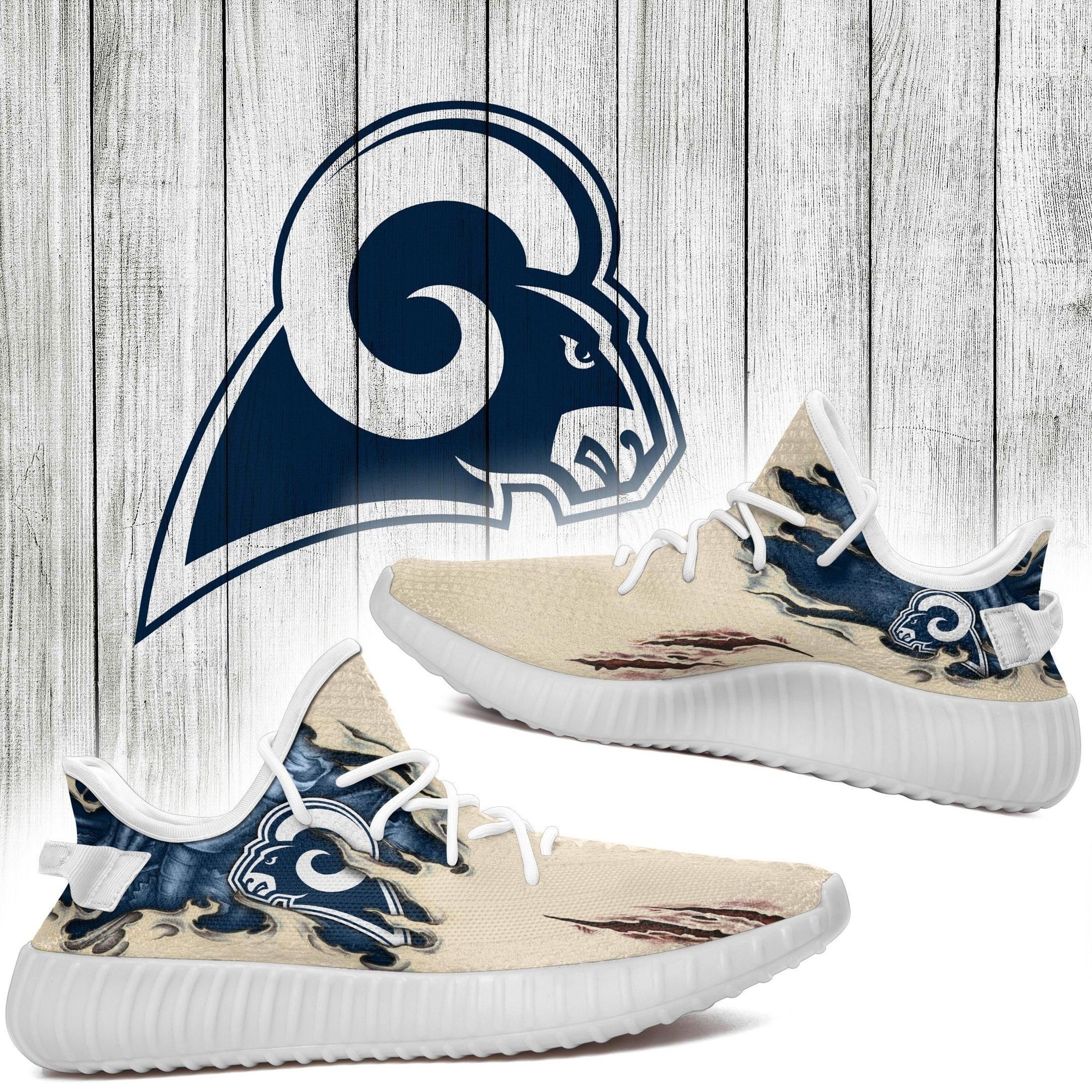 Scratch Los Angeles Rams Nfl  Boost 350 V2 Shoes Custom  2020