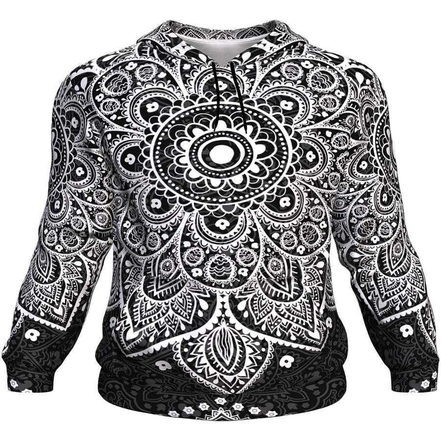 B&W Mandala Unisex Men/Women All-Over Print 3D Hoodie