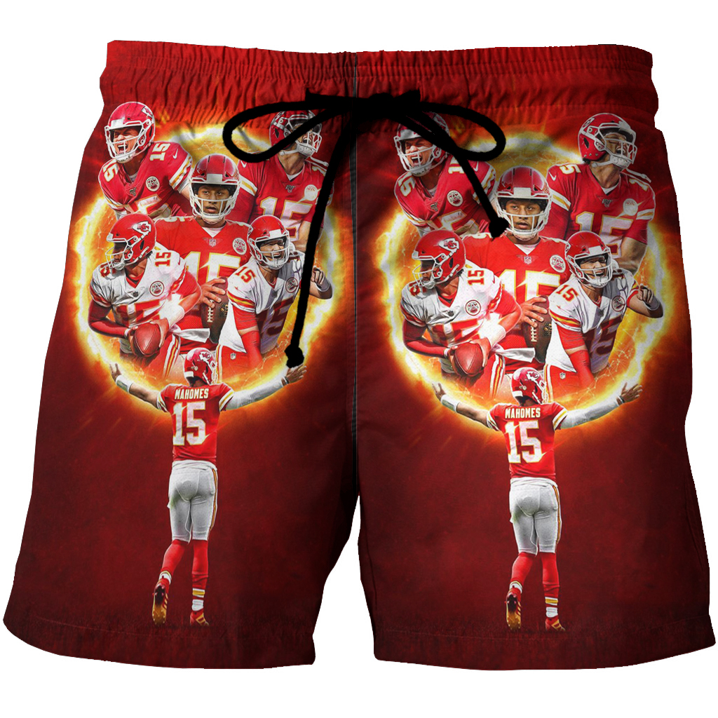 Kansas City Chiefs Patrick Mahomes 15 V5 3D All Over Print Summer Beach Hawaiian Short