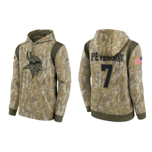 Patrick Peterson Minnesota Vikings Camo 2021 Salute To Service Veterans Day Therma Pullover Hoodie