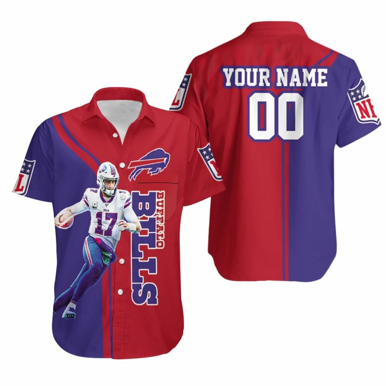 Buffalo Bills Josh Allen 17 Player Buffalo Bills 2020 Nfl Season Personalized Hawaiian Shirt Model A1333