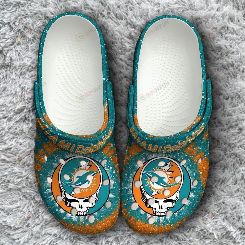 Miami Dolphins Grateful Dead Classic Crocs Crocband Clog Comfortable Water Shoes – Aop Clog