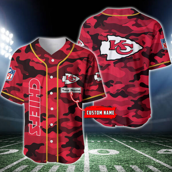 Kansas City Chiefs Personalized Baseball Jersey Bg201