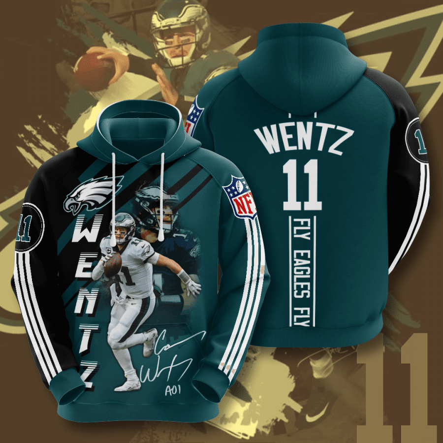 Philadelphia Eagles Carson Wentz 48 Unisex 3D Hoodie Gift For Fans