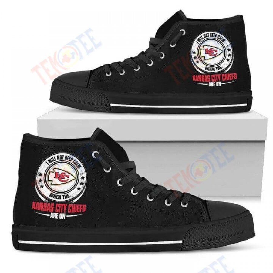 Mens Womens I Will Not Keep Calm Amazing Sporty Kansas City Chiefs High Top Shoes TMT238