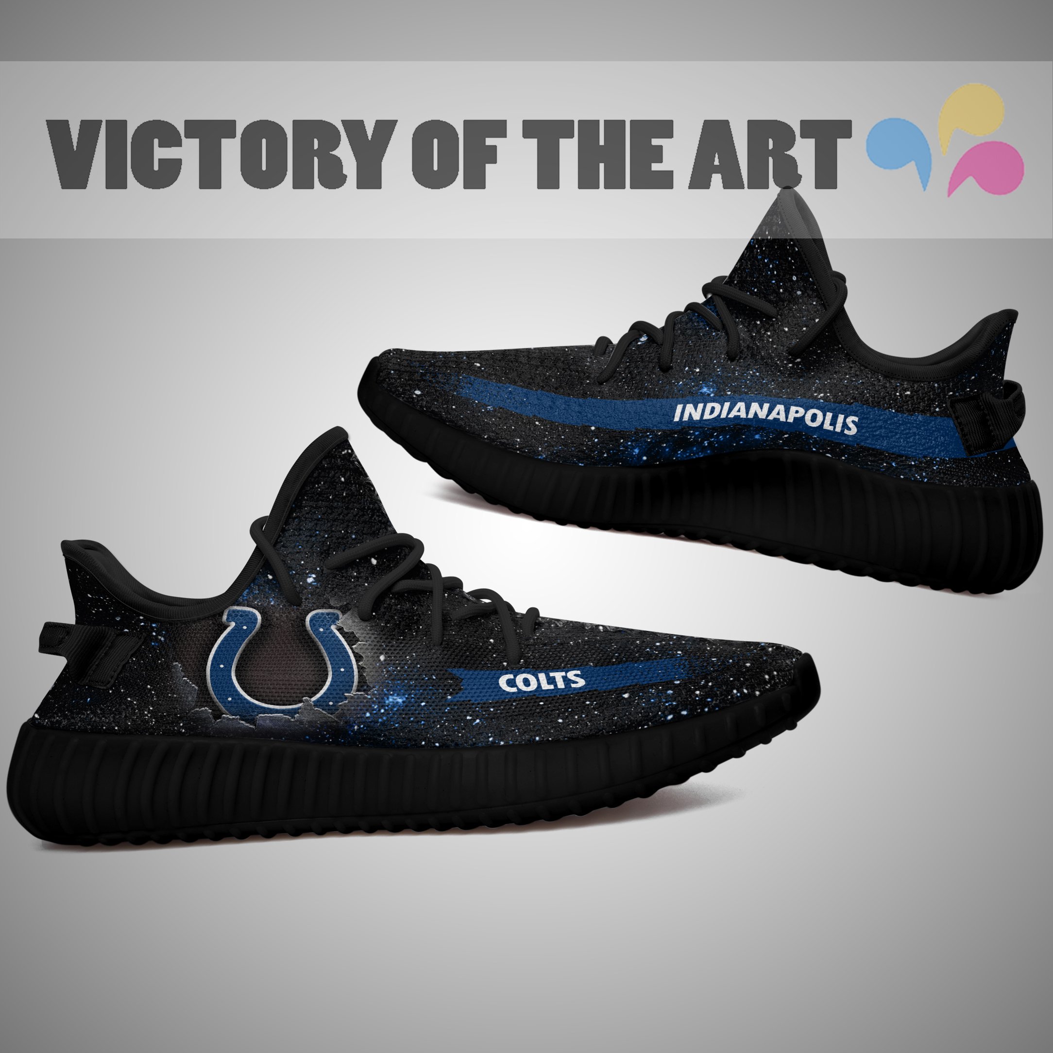 Art Scratch Mystery Indianapolis Colts Shoes Yeezy