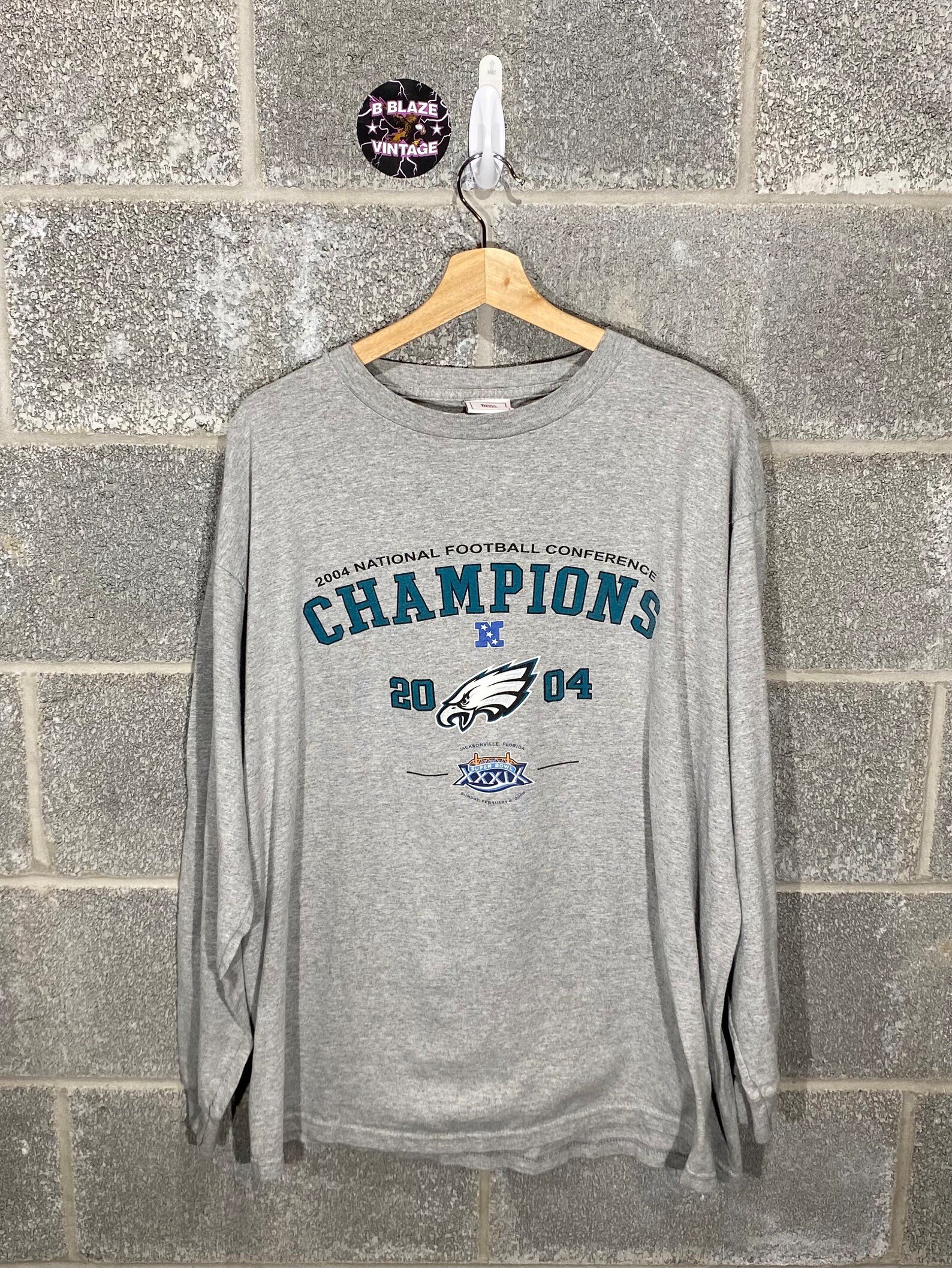 Vintage 2000S Philadelphia Eagles Nfc Champions Football Graphic Shirt