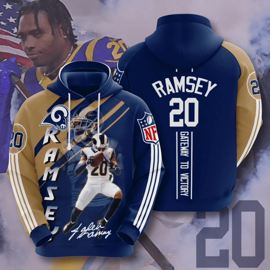 Los Angeles Rams Jalen Ramsey 34 Unisex 3D Hoodie Gift For Fans