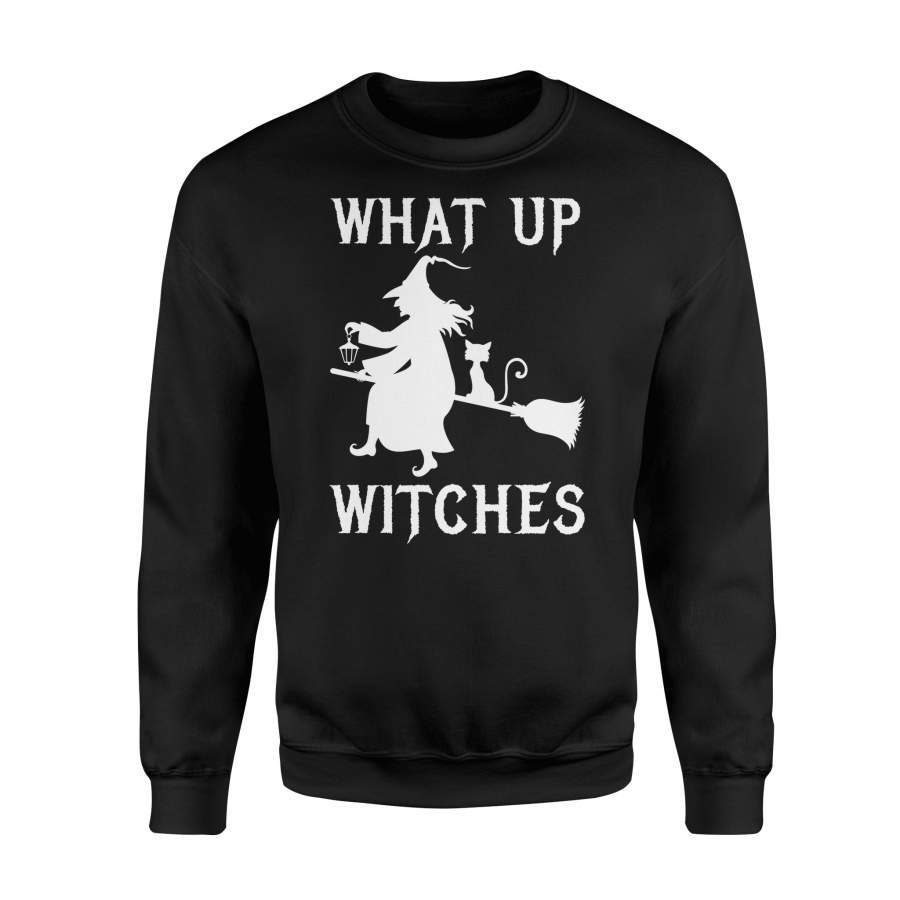 What’s Up Witches, Broom And Cat Halloween Sweatshirt