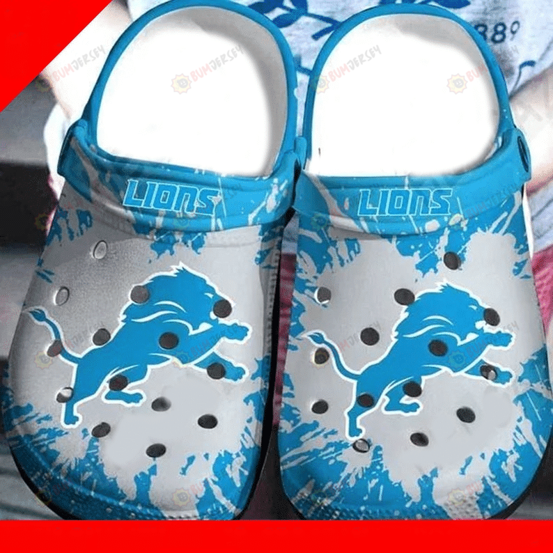 Detroit Lions Team Crocs Crocband Clog Comfortable Water Shoes In Blue – Aop Clog