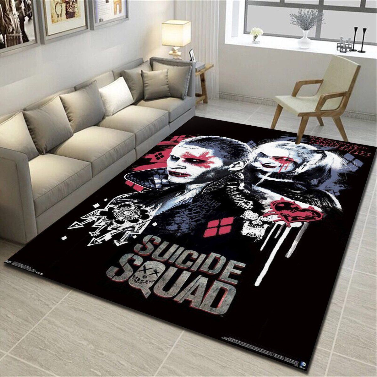 Dc Comics Movie Suicide Squad Twisted Love Rugs, Living Room Carpet ...