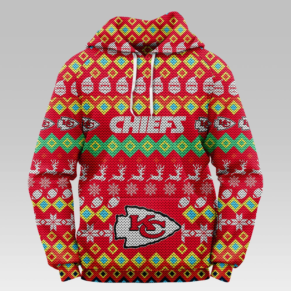 Kansas City Chiefs Colorful Christmas Hoodie