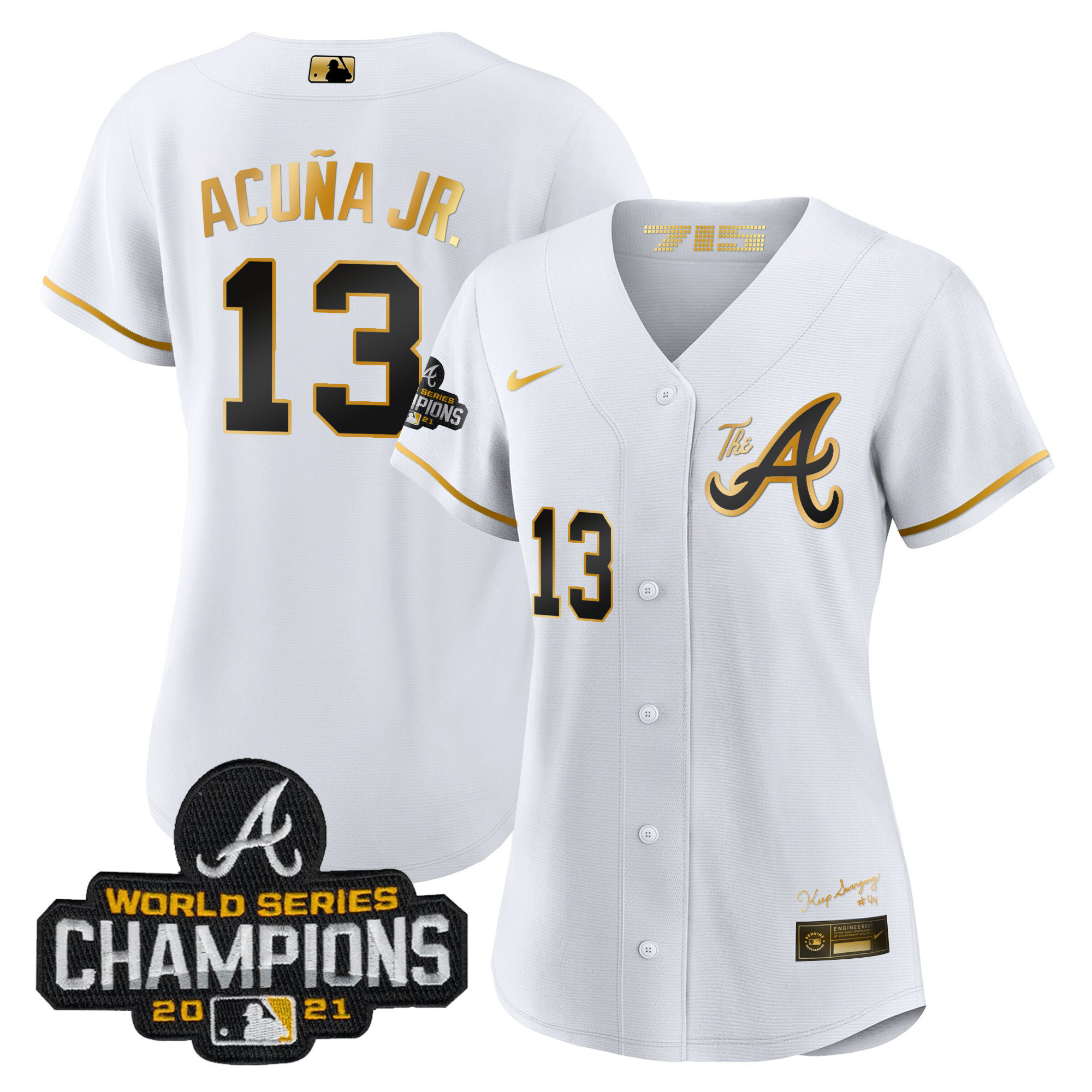 Women’S Atlanta Braves Champions City Connect Gold Jersey – All Stitched