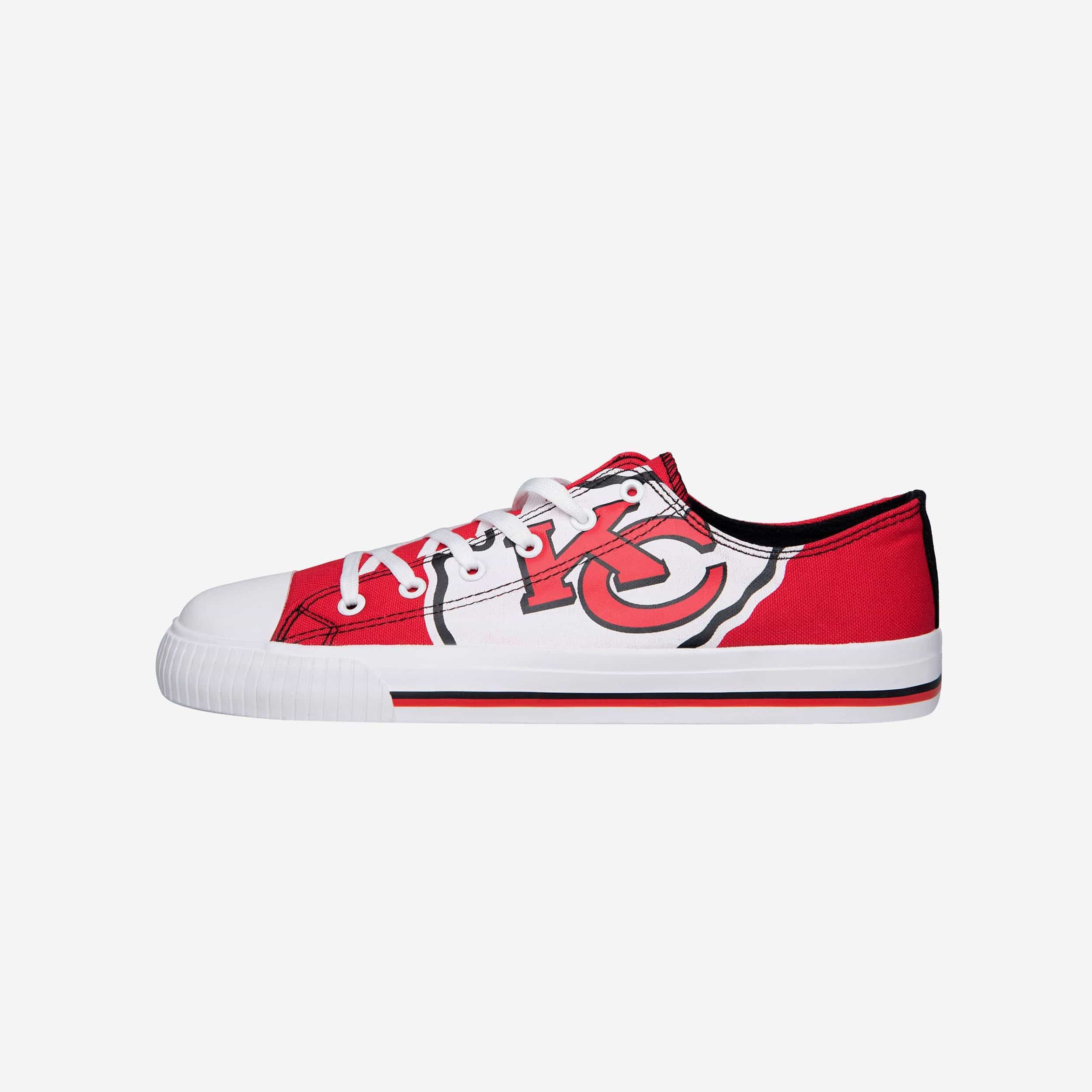 Kansas City Chiefs Mens Low Top Big Logo Canvas Shoe