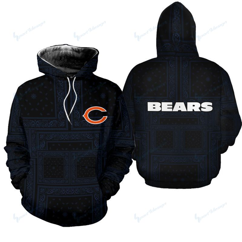 Chicago Bears Limited Edition Bandana Skull Sweatshirt Zip Hoodie T shirt Bomber Jacket Sizes S-5XL NEW011819