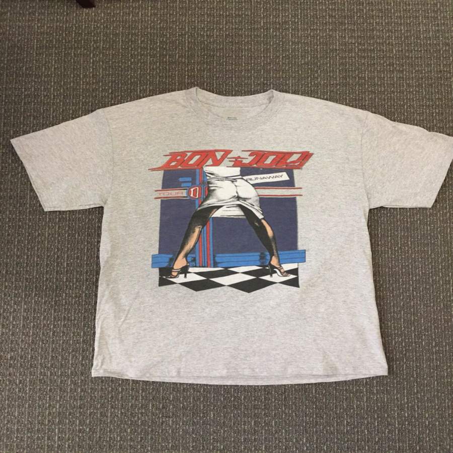 Vintage Bon Jovi Runaway 1984 Tour T-shirt Reprint