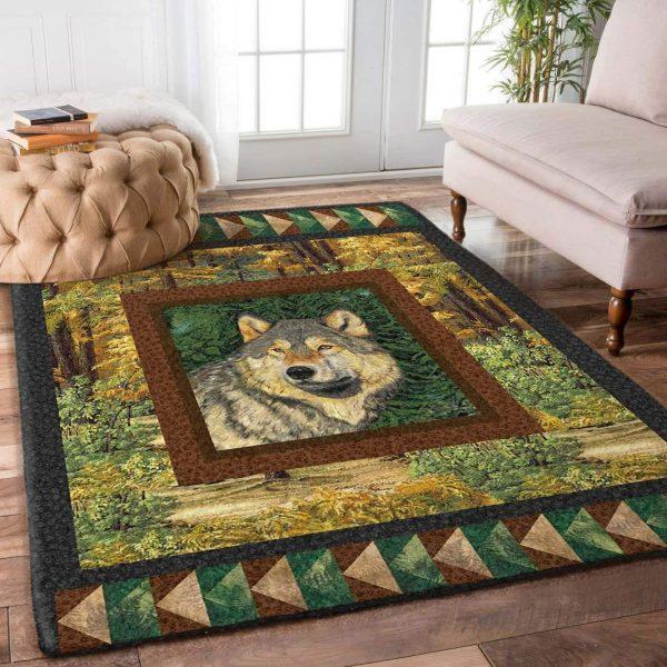 Wolf Art Home Decor Rectangle Area Rug 42