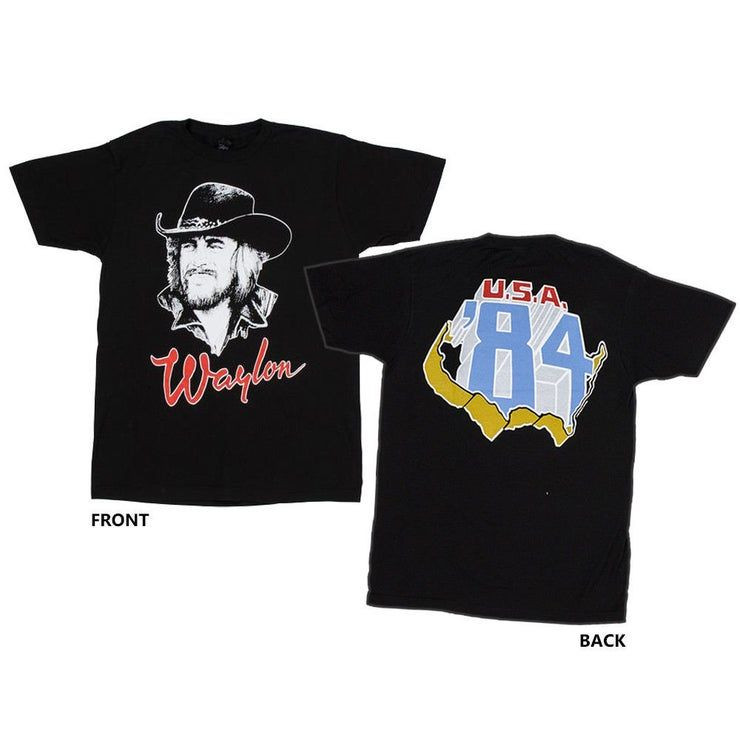 Waylon Jennings Usa Tour 84 Sketch Drawing Shirt