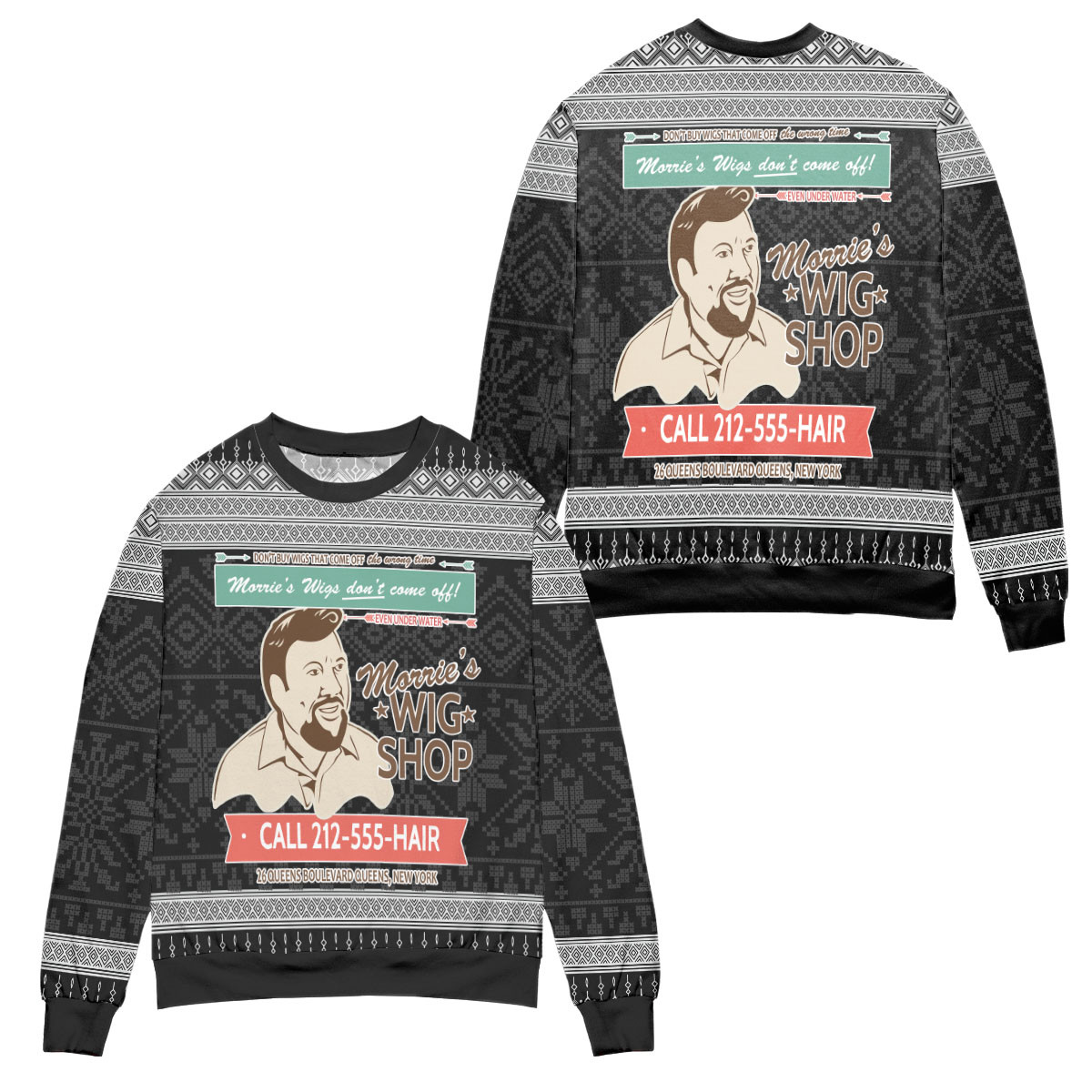 Goodfellas Morrie’S Wigs Don’T Come Off! Ugly Christmas Sweater – All Over Print 3D Sweater – Black