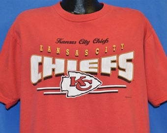 90S Kansas City Chiefs Arrowhead Logo Football T Shirt Extra 4738