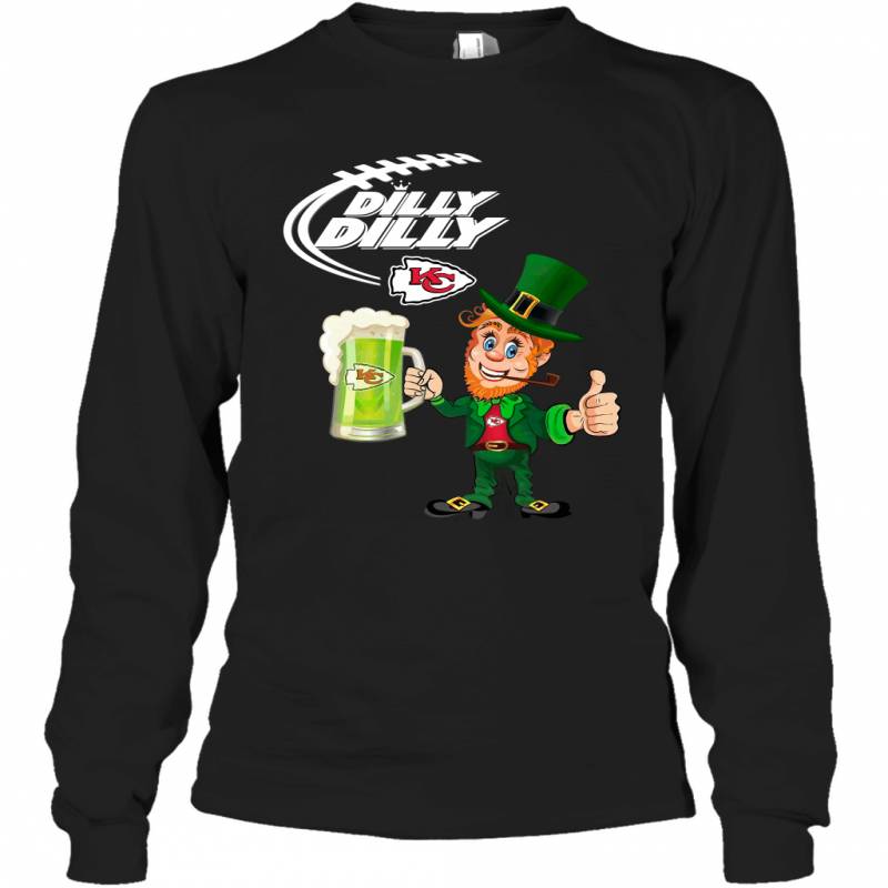 Kansas City Chiefs Dilly Dilly Saint Patrick Day Long Sleeve T-Shirt