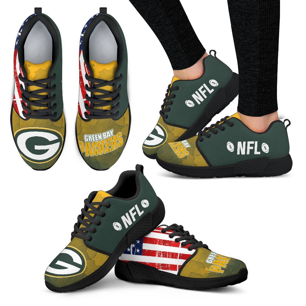 Awesome Fashion Green Bay Packers Shoes Athletic Sneakers